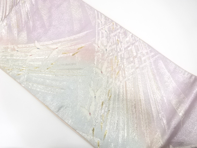 JAPANESE KIMONO / ANTIQUE FUKURO OBI / SILK / WOVEN ABSTRACT GRID